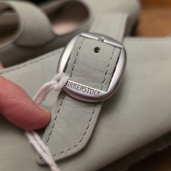 Birkenstock Tracy Sage Green Leather Mary Jane Size 10 Narrow - Picture 12 of 15